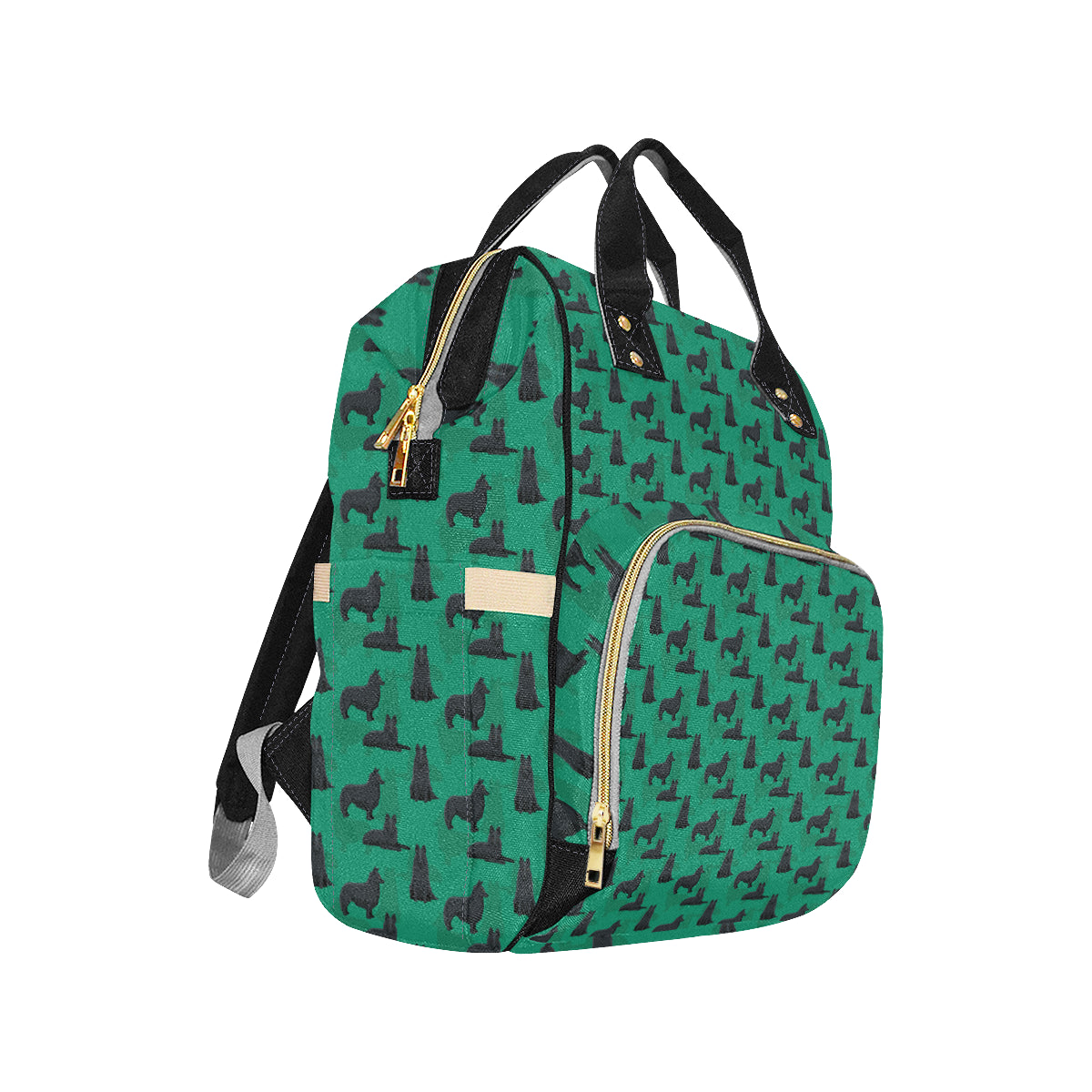 Belgian Sheepdog Pattern Print Design 01 Diaper Bag Backpack