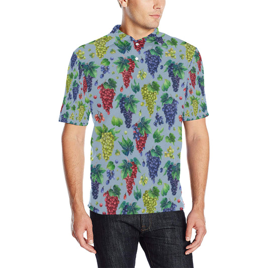 Grape Pattern Print Design GP06 Men Polo Shirt
