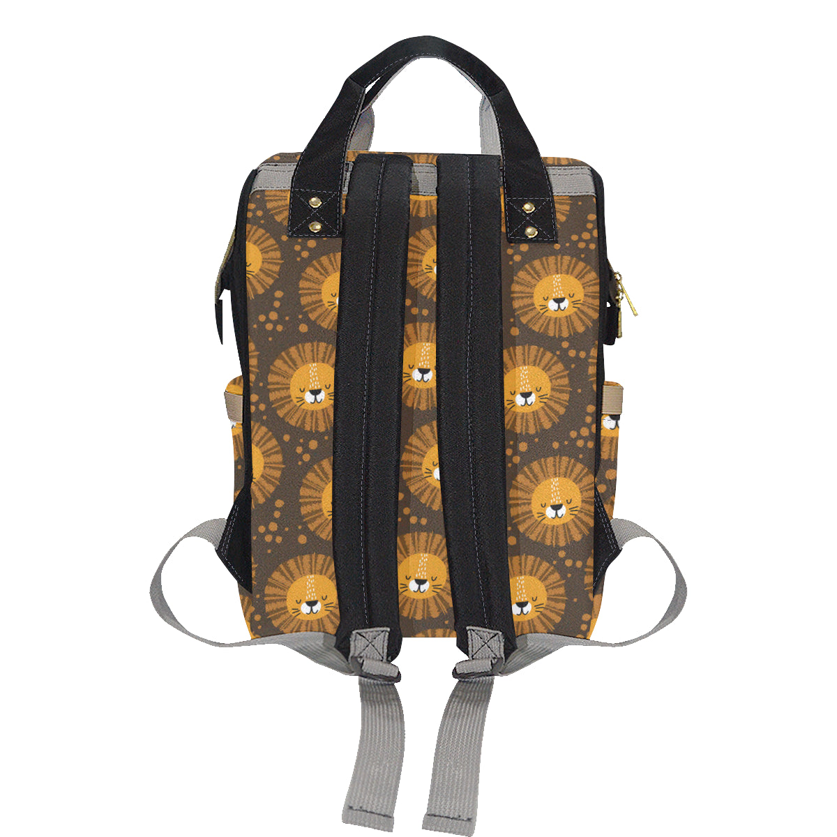 Lion Cartoon Pattern Print Design 01 Diaper Bag Backpack