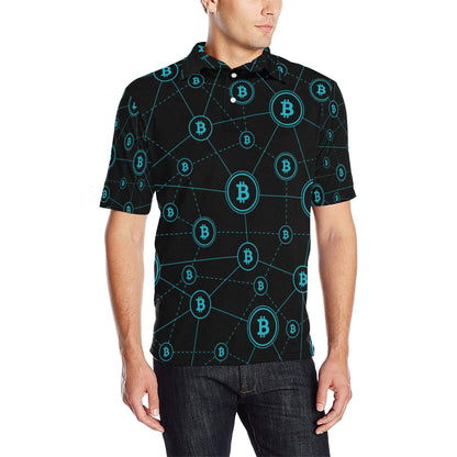 Cryptocurrency Pattern Print Design 01 Men Polo Shirt