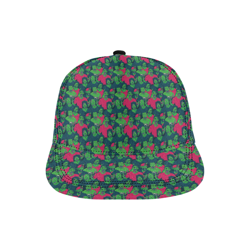 Zombie Themed Design Pattern Print Snapback Cap