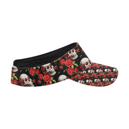 Red Rose Skull Design Print Unisex Sun Visor