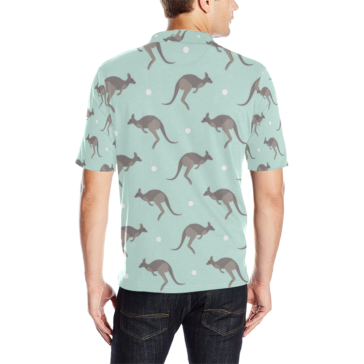 Kangaroos Pattern Print Design 04 Men Polo Shirt