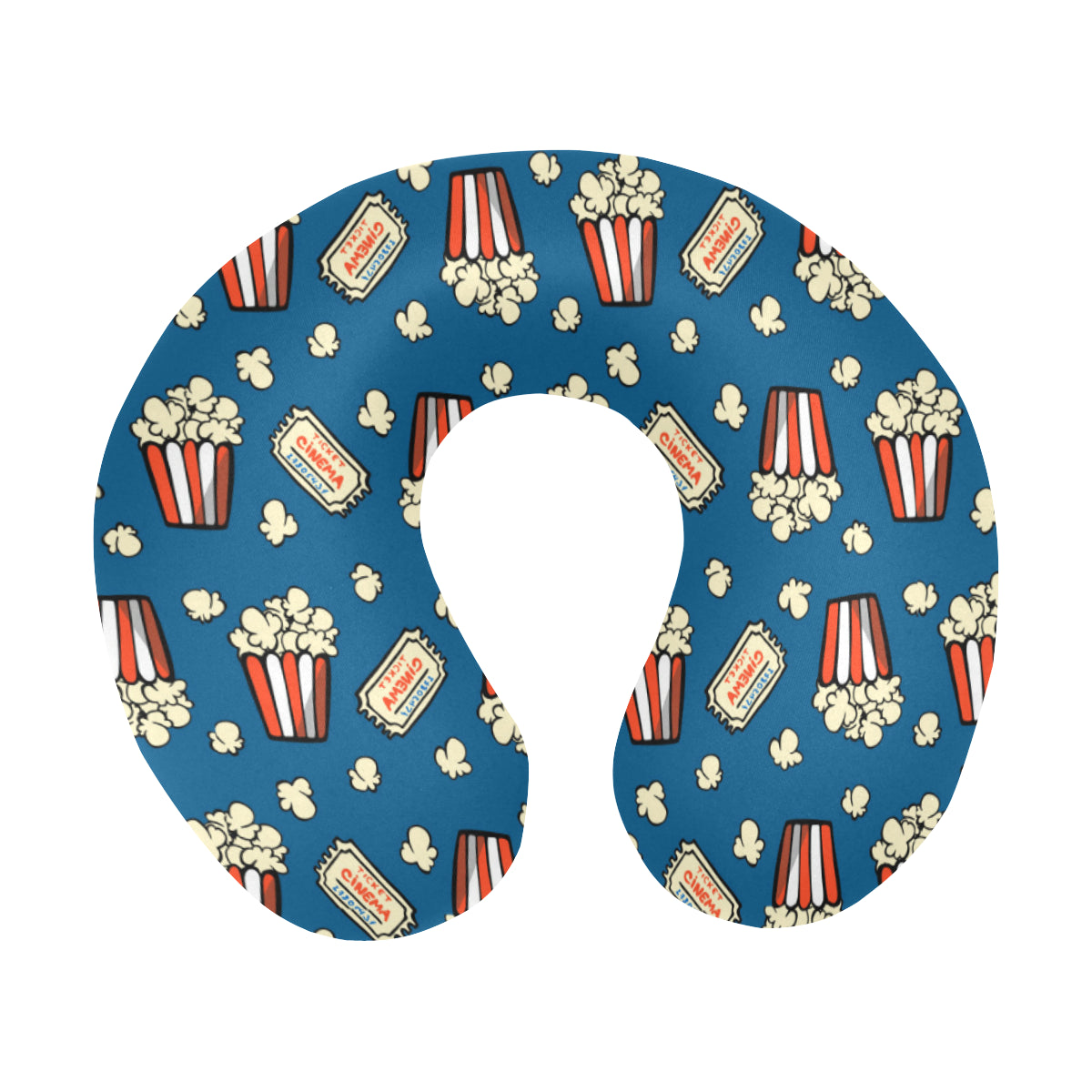 Popcorn Pattern Print Design A03 U-Shaped Travel Neck Pillow