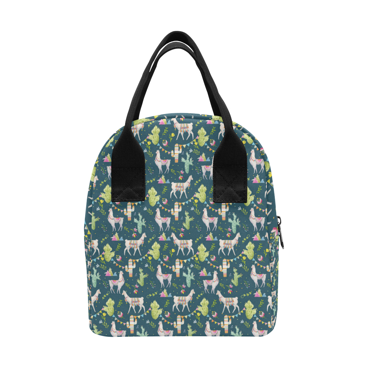 Llama with Cactus Design Print Insulated Lunch Bag