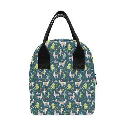 Llama with Cactus Design Print Insulated Lunch Bag