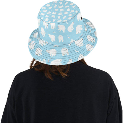 Polar Bear Pattern Print Design PB01 Unisex Bucket Hat