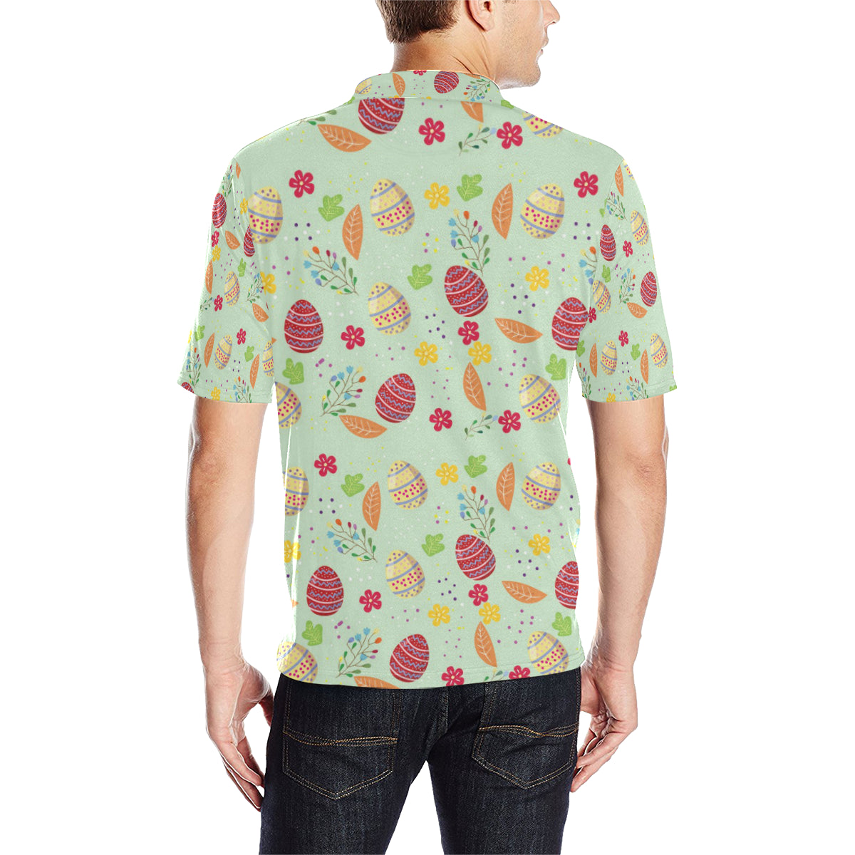 Easter Eggs Pattern Print Design RB07 Men Polo Shirt