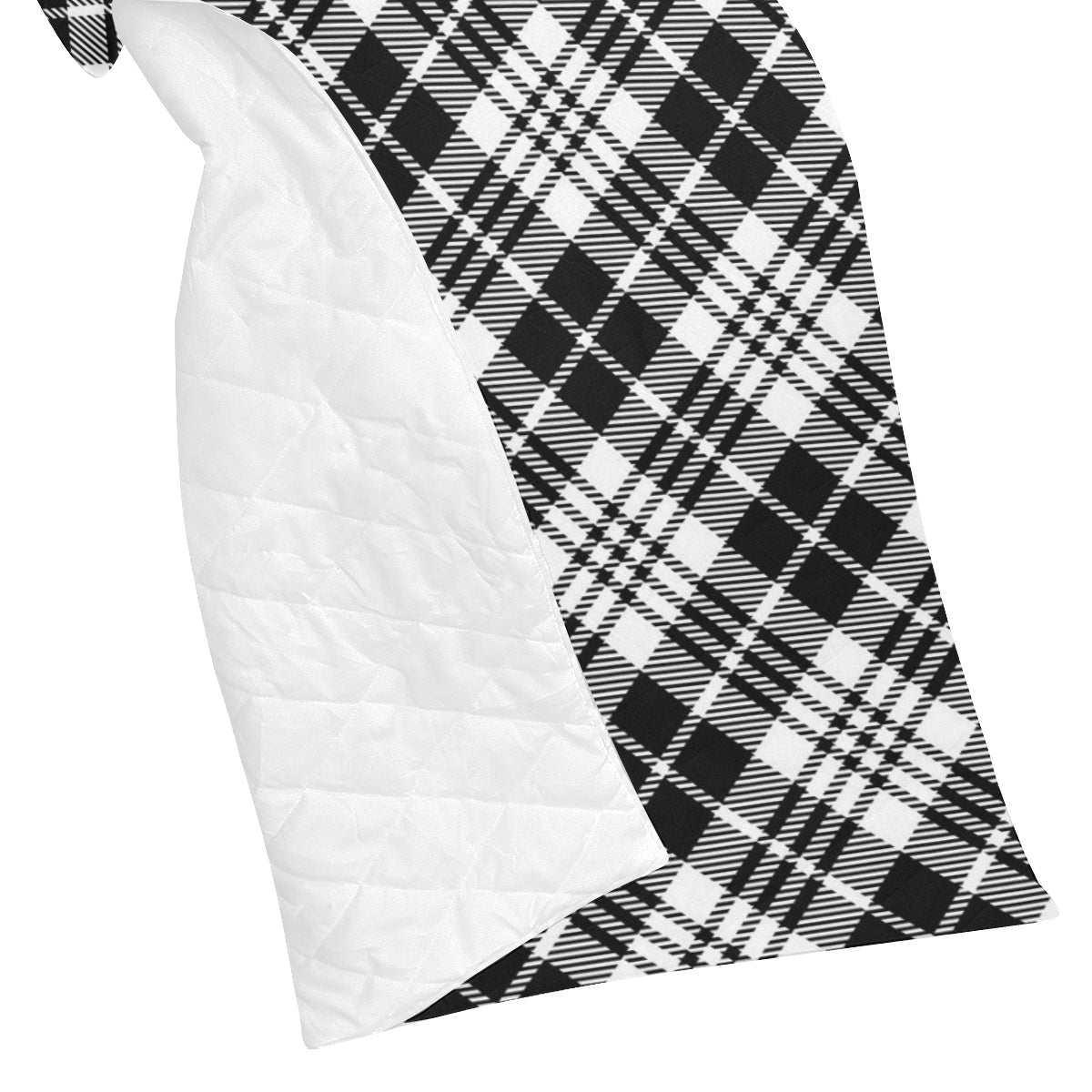 Plaid Black White Pattern Print Design A02 Premium Quilt