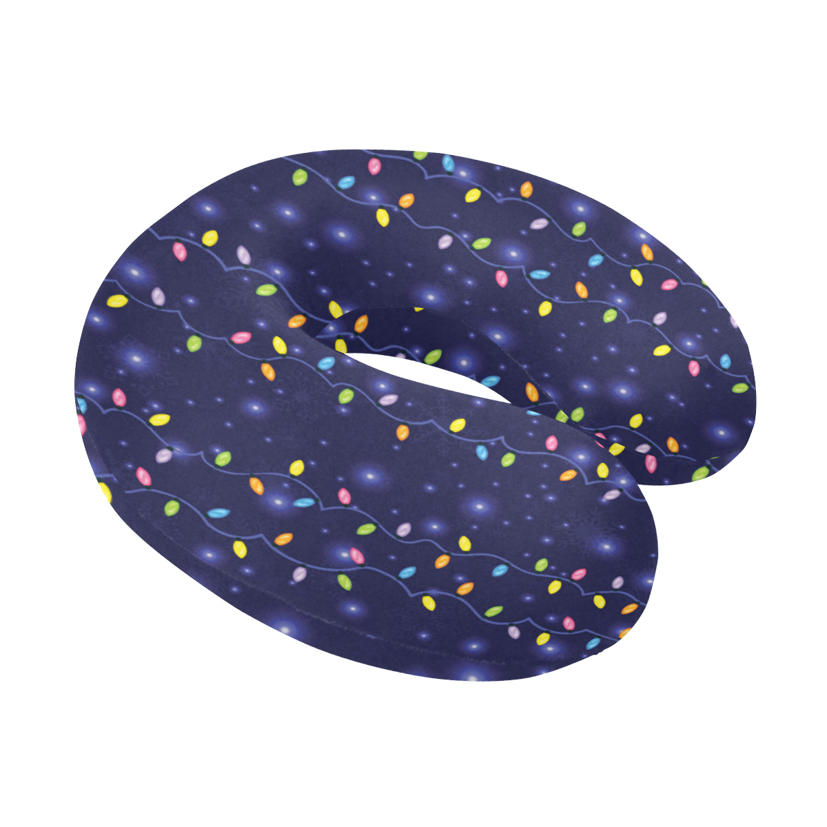 Christmas Light Pattern Print Design 03 U-Shaped Travel Neck Pillow