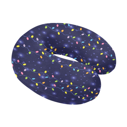 Christmas Light Pattern Print Design 03 U-Shaped Travel Neck Pillow