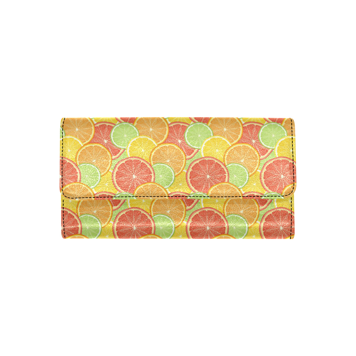 Grapefruit Pattern Print Design GF01 Women's Trifold Wallet