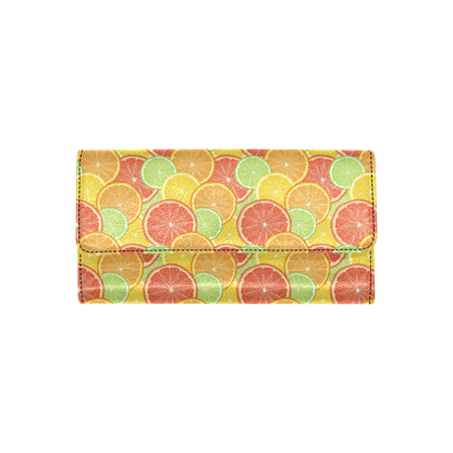 Grapefruit Pattern Print Design GF01 Women's Trifold Wallet