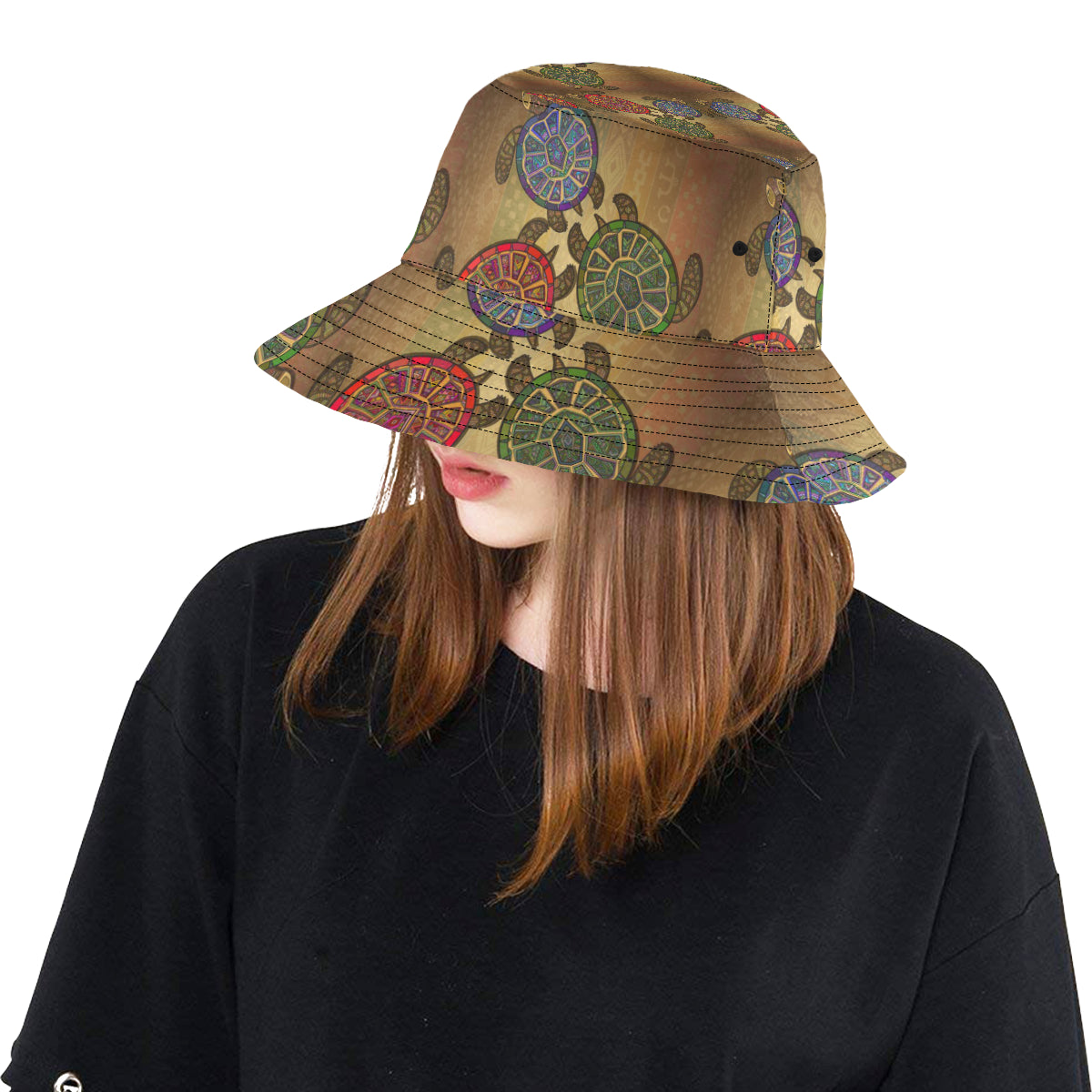 Sea Turtle Tribal Colorful Unisex Bucket Hat
