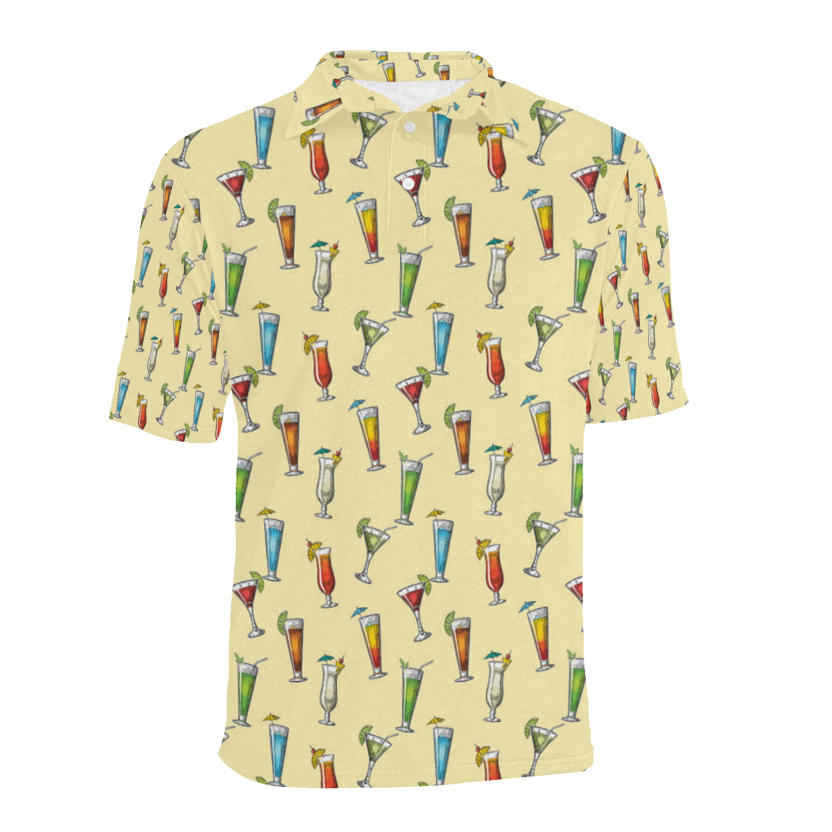 Cocktail Pattern Print Design 02 Men Polo Shirt