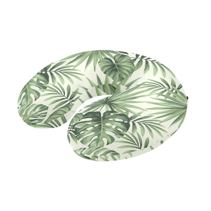 Palm Leaf Pattern Print Design A02 U-Shaped Travel Neck Pillow