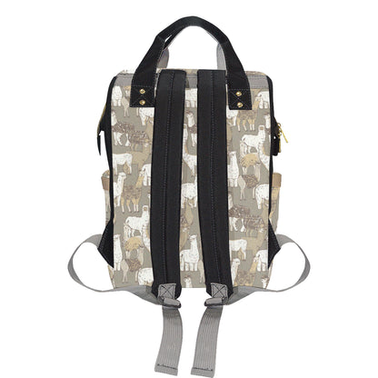 Alpaca Pattern Print Design 01 Diaper Bag Backpack