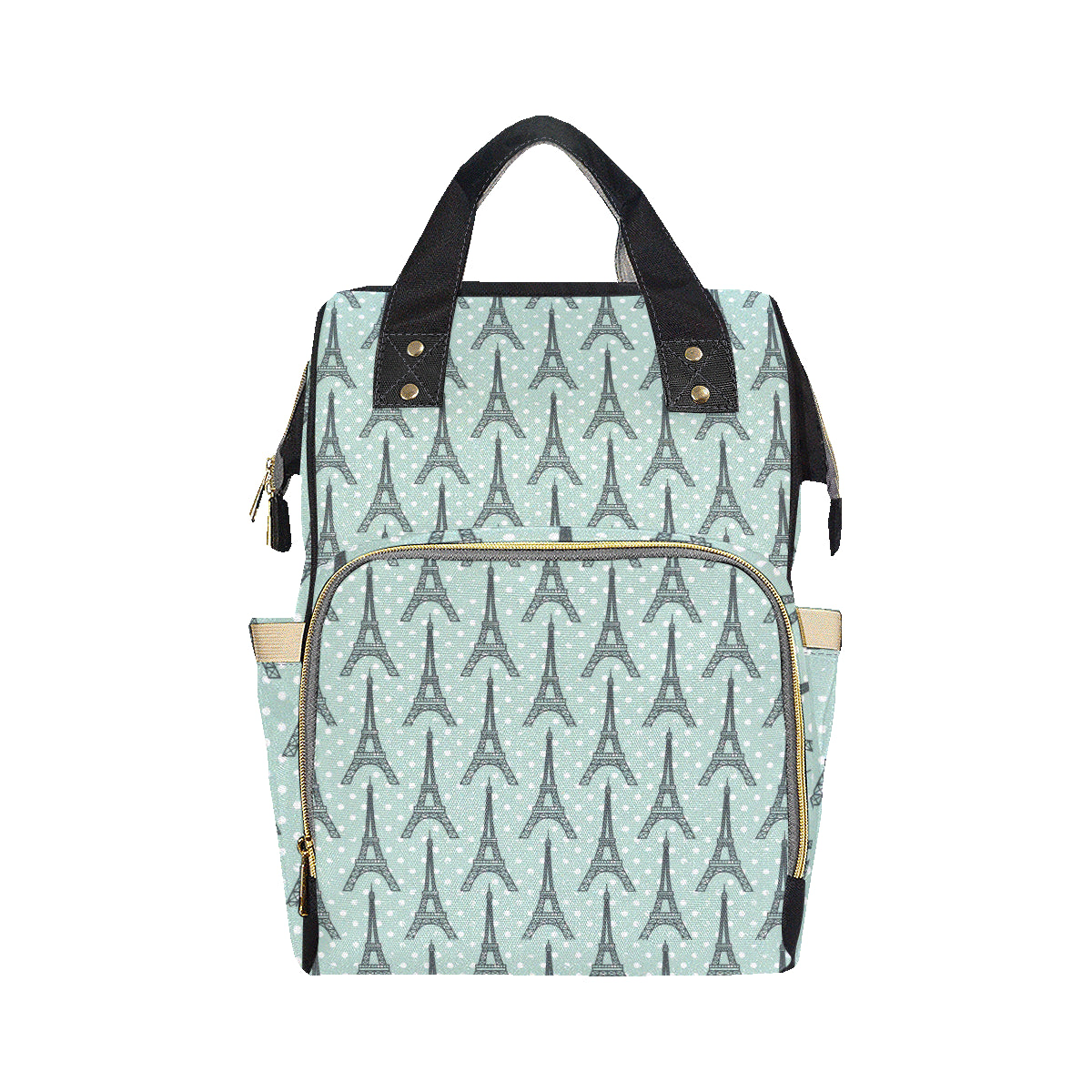 Eiffel Tower Polka Dot Print Diaper Bag Backpack