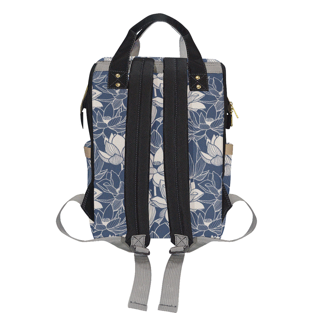 Water Lily Pattern Print Design WL04 Diaper Bag Backpack