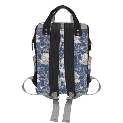 Water Lily Pattern Print Design WL04 Diaper Bag Backpack