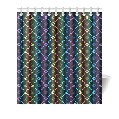 Paw Rainbow Pattern Print Design A01 Shower Curtain