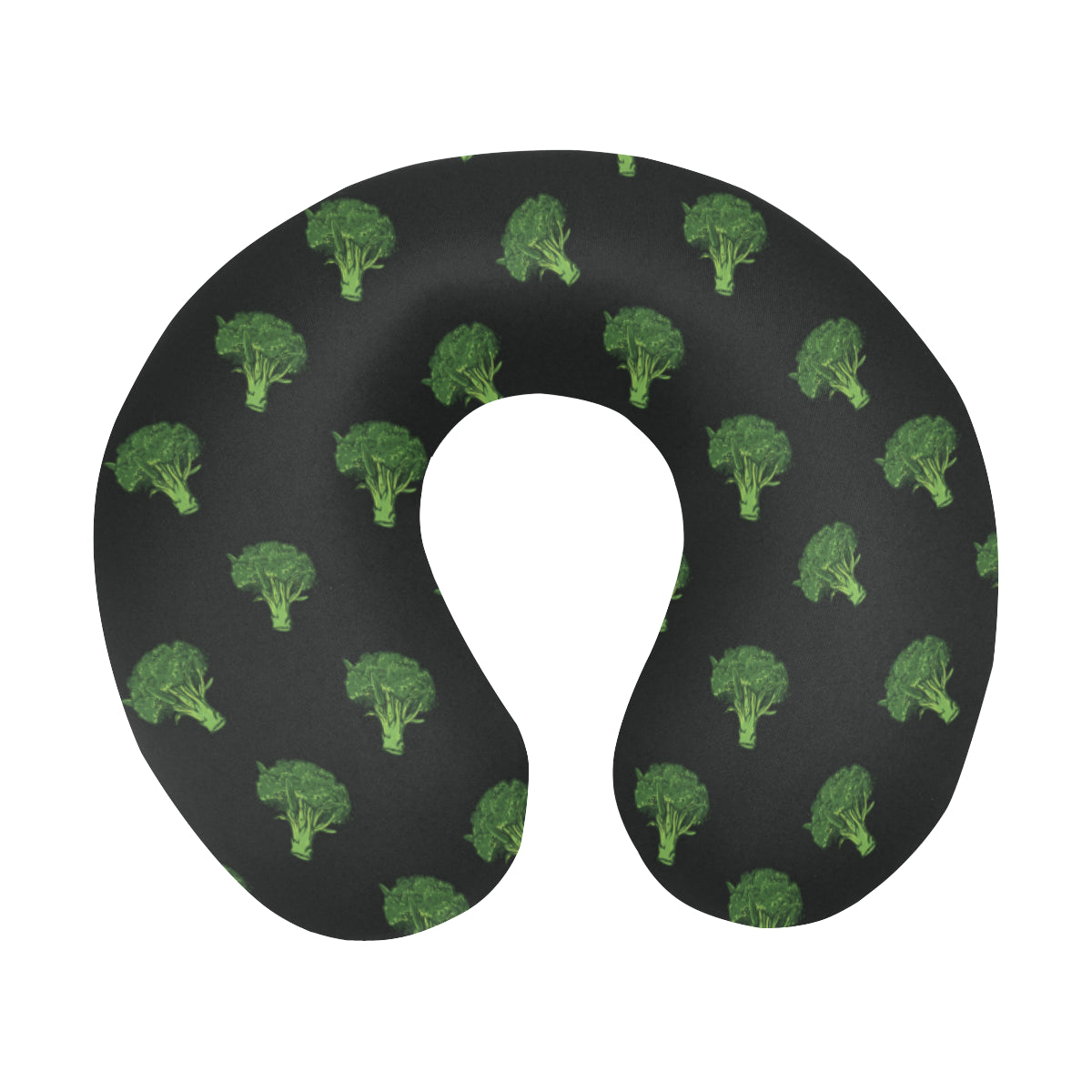 Broccoli Pattern Print Design 04 U-Shaped Travel Neck Pillow