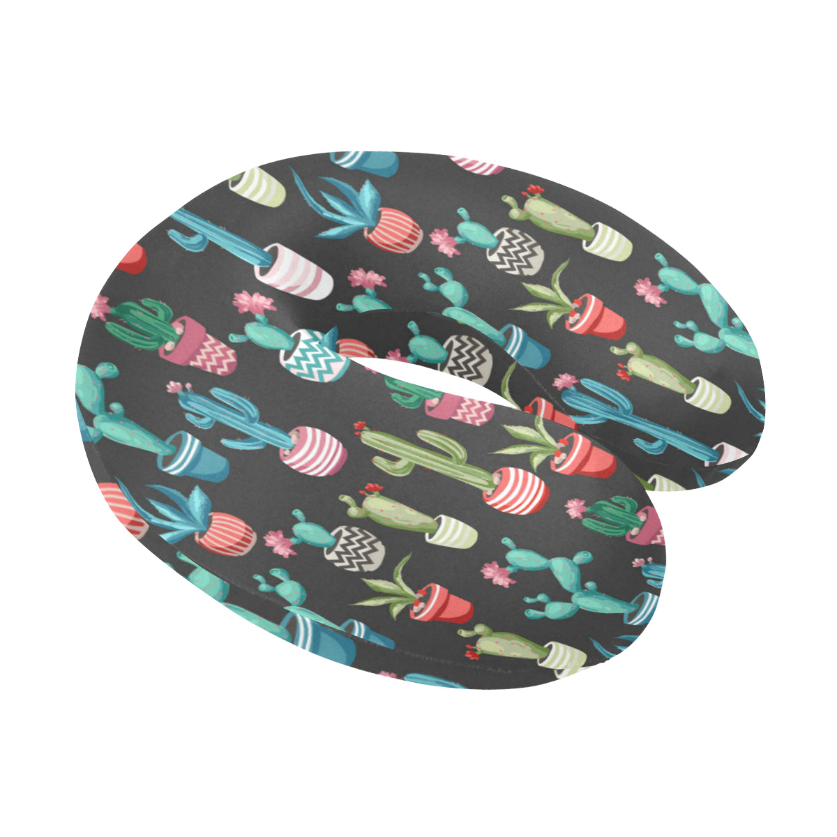 Cactus Pattern Print Design 02 U-Shaped Travel Neck Pillow