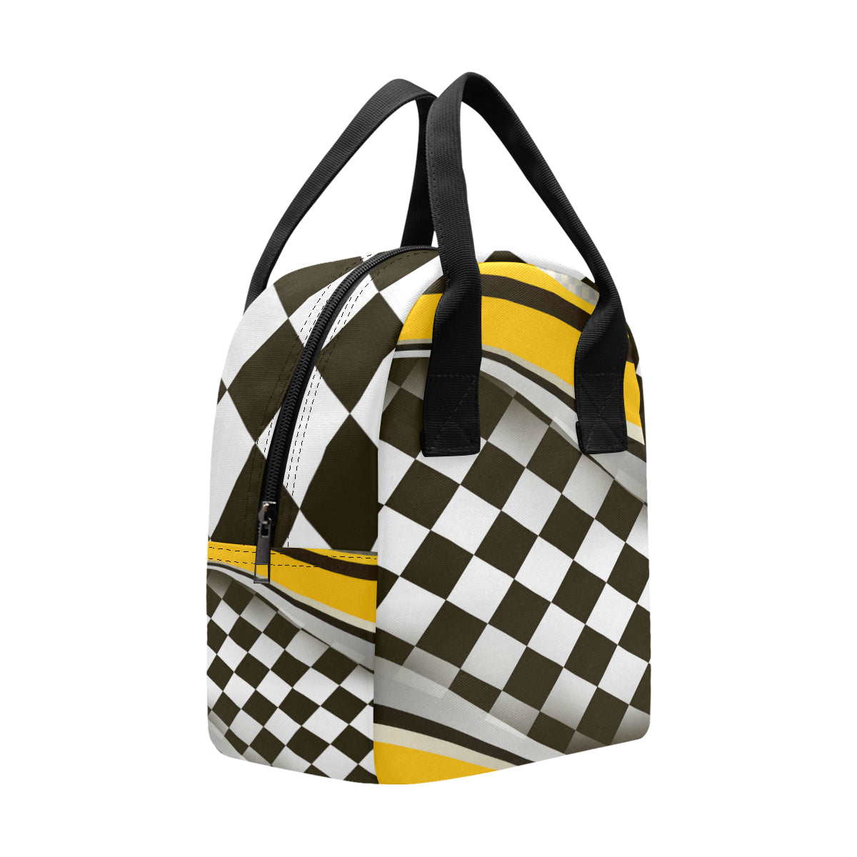 Checkered Flag Racing Style Insulated Lunch Bag