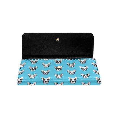 Boston Terrier Pattern Print Design 01 Women's Trifold Wallet