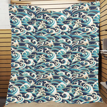 Surf Wave Pattern Premium Quilt