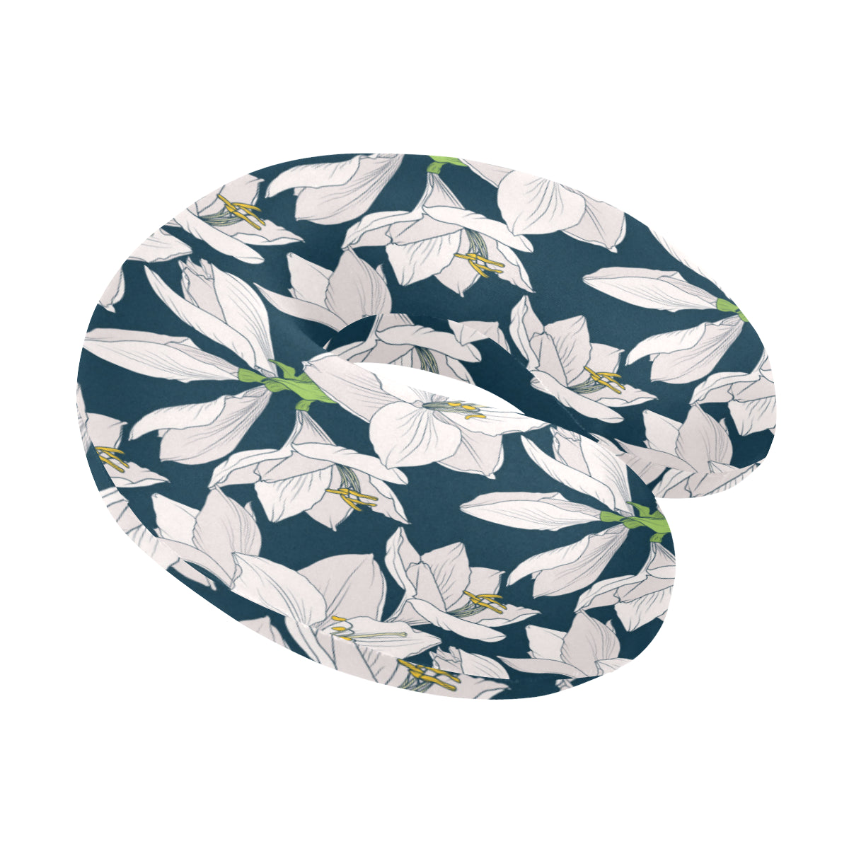 Amaryllis Pattern Print Design 01 U-Shaped Travel Neck Pillow