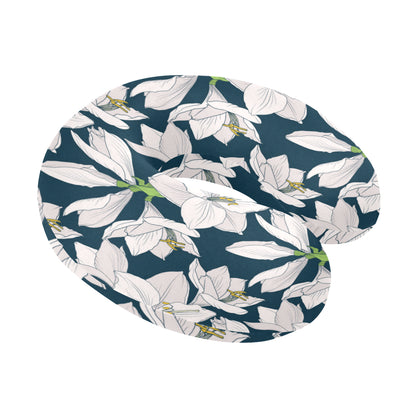 Amaryllis Pattern Print Design 01 U-Shaped Travel Neck Pillow