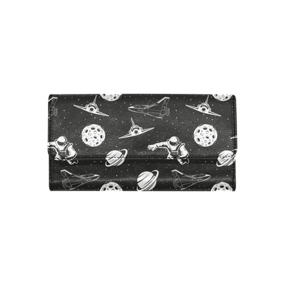 Space Astronauts Print Women's Trifold Wallet