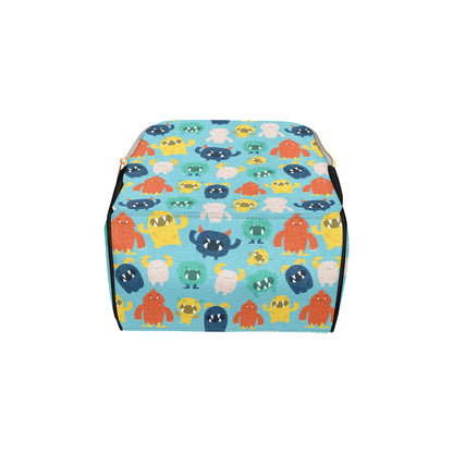 Monster Cartoon Pattern Print Design 03 Diaper Bag Backpack