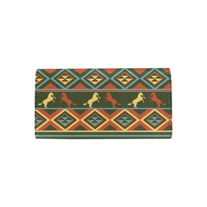 Horse Western Pattern Women's Trifold Wallet