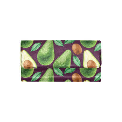 Avocado Pattern Print Design AC08 Women's Trifold Wallet