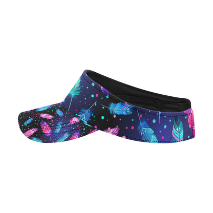 Feather Colorful Boho Design Print Unisex Sun Visor