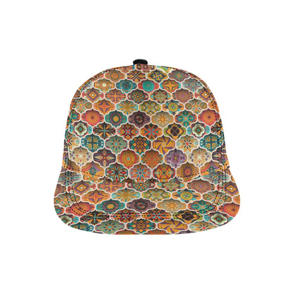 Mandala Mosaic Themed Design Print Snapback Cap