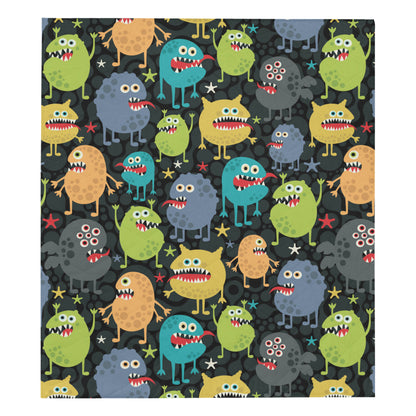 Monster Pattern Print Design 01 Premium Quilt