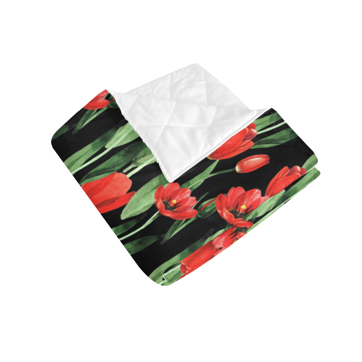 Tulip Red Pattern Print Design TP03 Premium Quilt