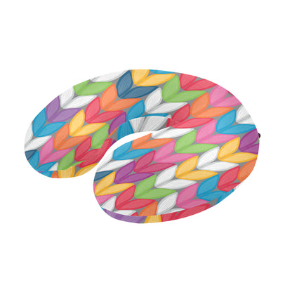 Knit Pattern Print Design 01 U-Shaped Travel Neck Pillow