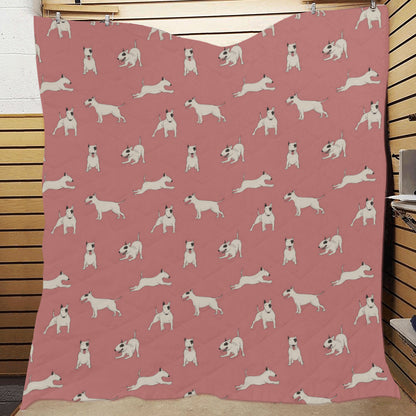 Bull Terriers Pattern Print Design 09 Premium Quilt