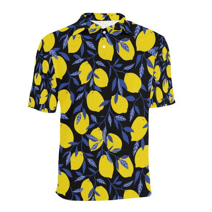 Lemon Pattern Print Design LM01 Men Polo Shirt