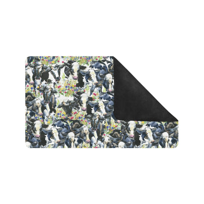 Cow Watercolor Print Pattern Rubber Doormat