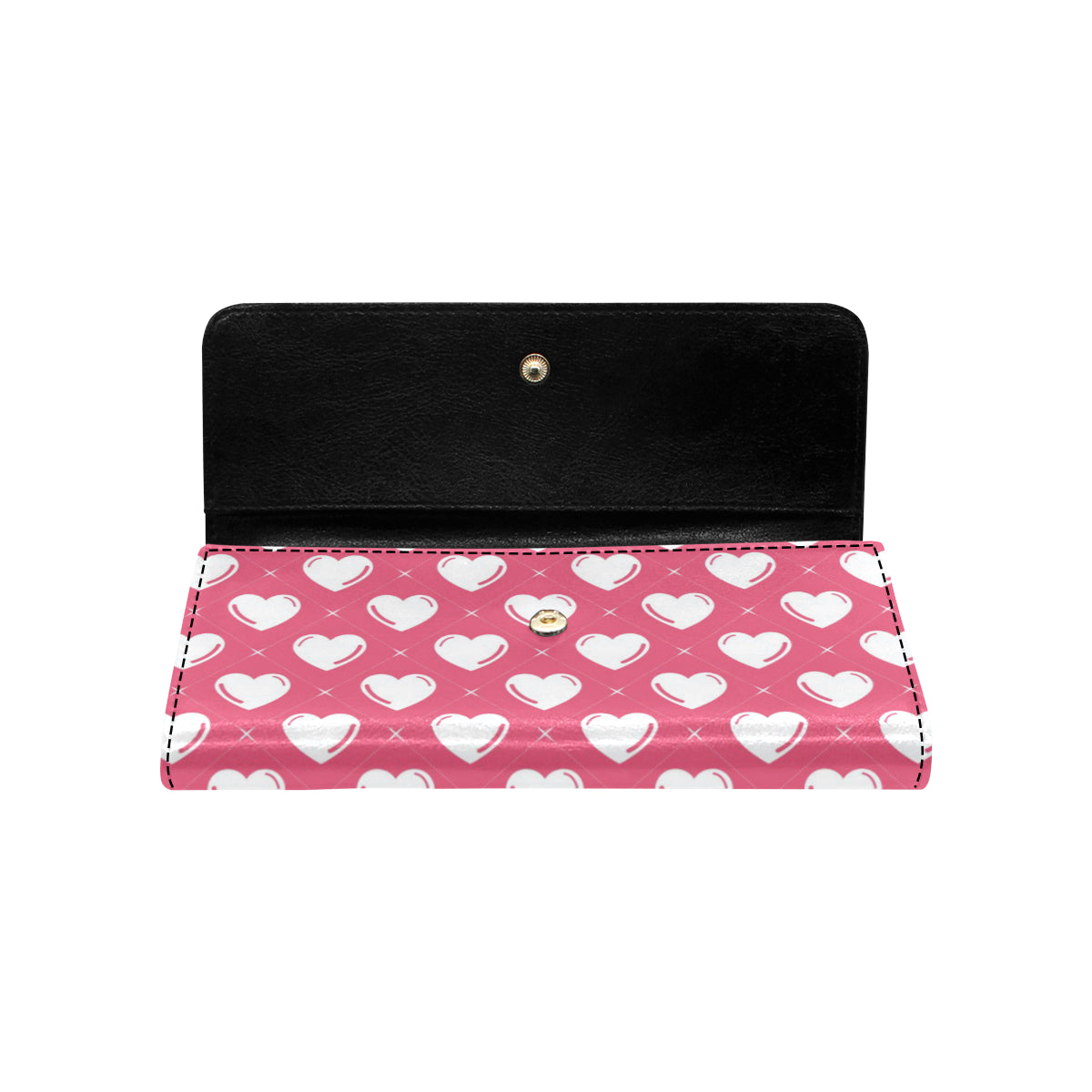 Heart Pattern Print Design HE07 Women's Trifold Wallet