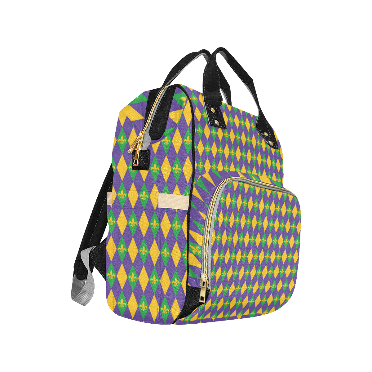 Mardi Gras Pattern Print Design 05 Diaper Bag Backpack