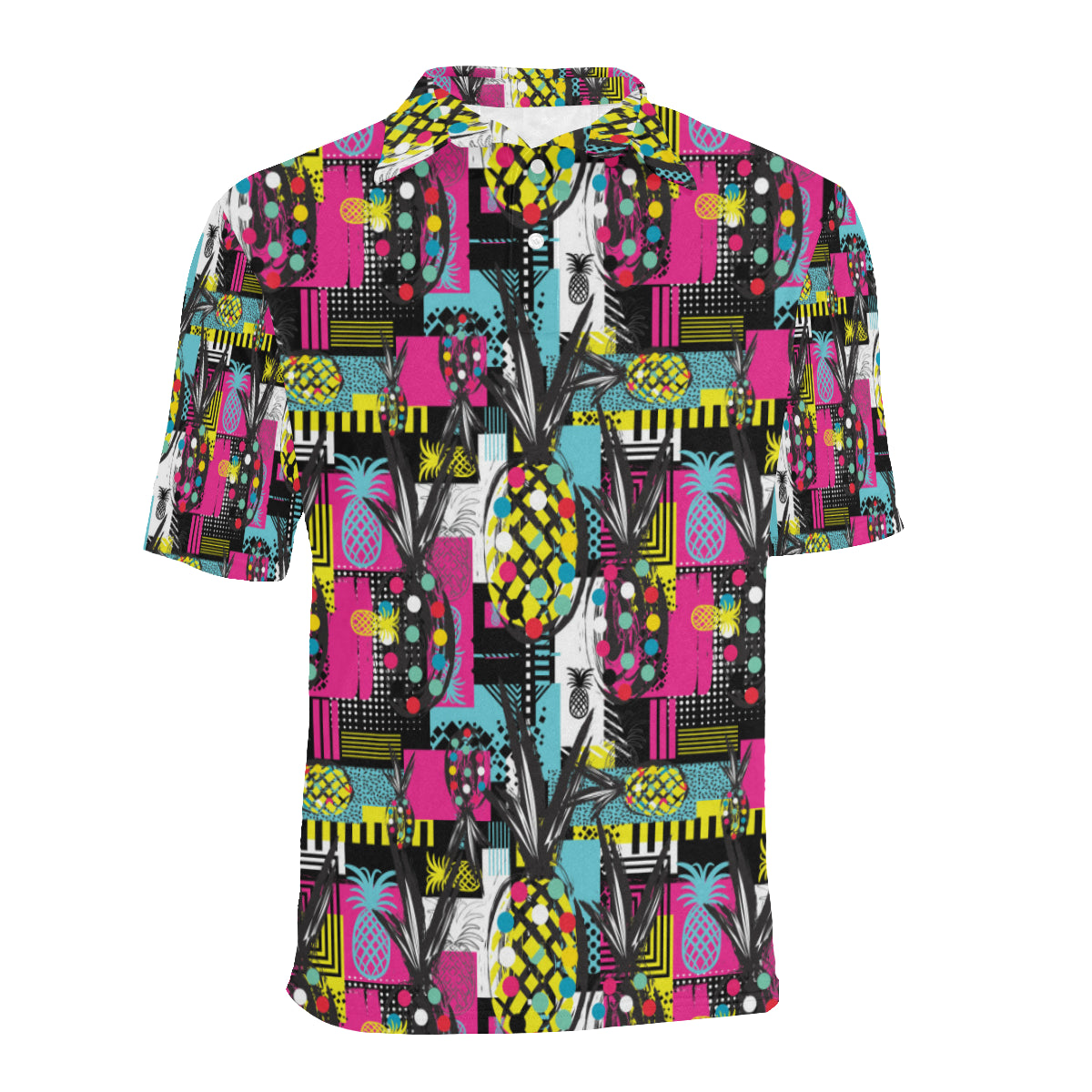 Pop Art Pineapple Pattern Print Design A02 Men Polo Shirt