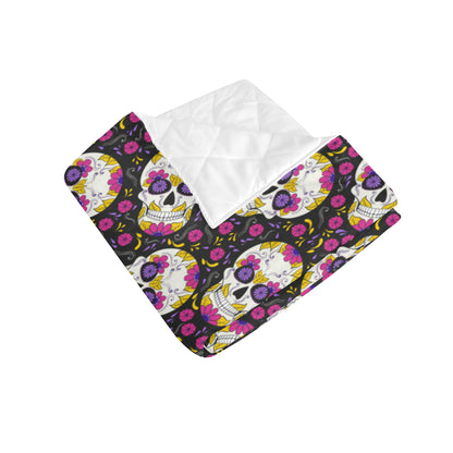 sugar skull Floral Pattern Premium Quilt