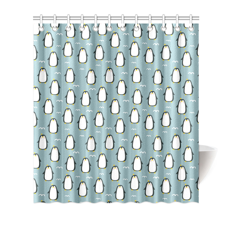 Penguin Pattern Print Design A02 Shower Curtain