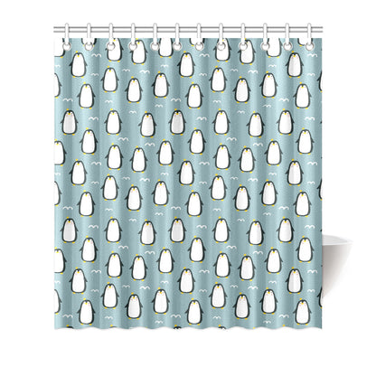 Penguin Pattern Print Design A02 Shower Curtain